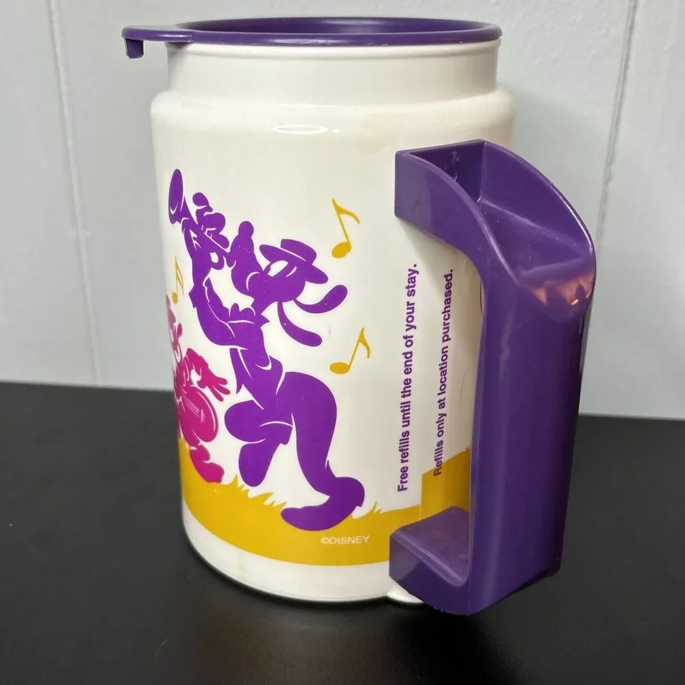 Walt Disney World Port Orleans Resort Mugs Cups Lid Retired Purple Coca Cola